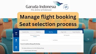 Manage flight booking in garuda Indonesia ll Seat selection process in Garuda airways