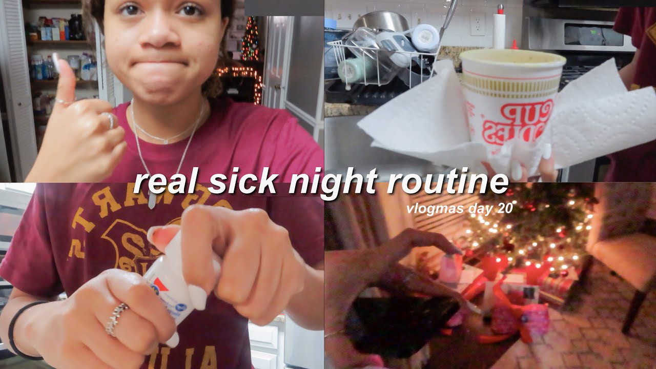 real sick night routine | VLOGMAS DAY 20 - YouTube