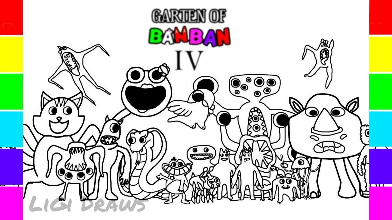 Garten of Banban 4 Coloring page / Coloring ALL NEW BOSSES + Ending Episode  / Cartoon - On & On NCS in 2023