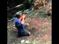 Shooting both shot gun barrels at same time with buck shot