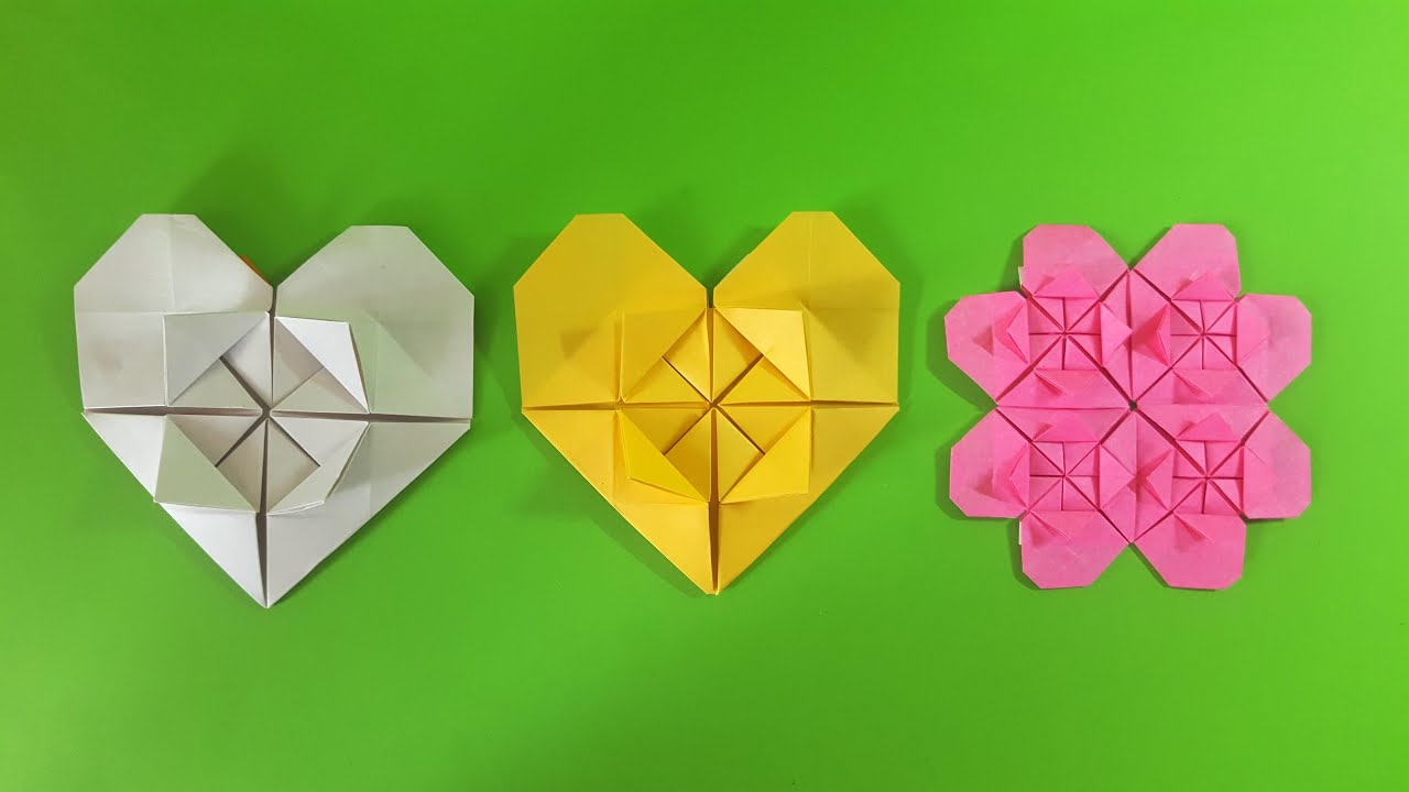 Origami Heart Flower Tutorial (How to fold) YouTube