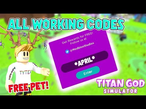 April Titan God Simulator All Working Codes Roblox Youtube - roblox free game titan simulator part 4