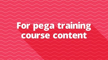 Pega Training Course Content | Online | Cost | PegaGang