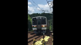 #Shorts  中央西線　トンネルからのカーブ快速中津川ゆき10両編成