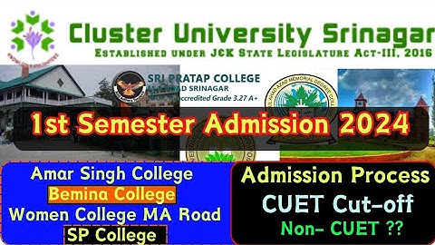 1st Semester Admission Process in Cluster University Srinagar