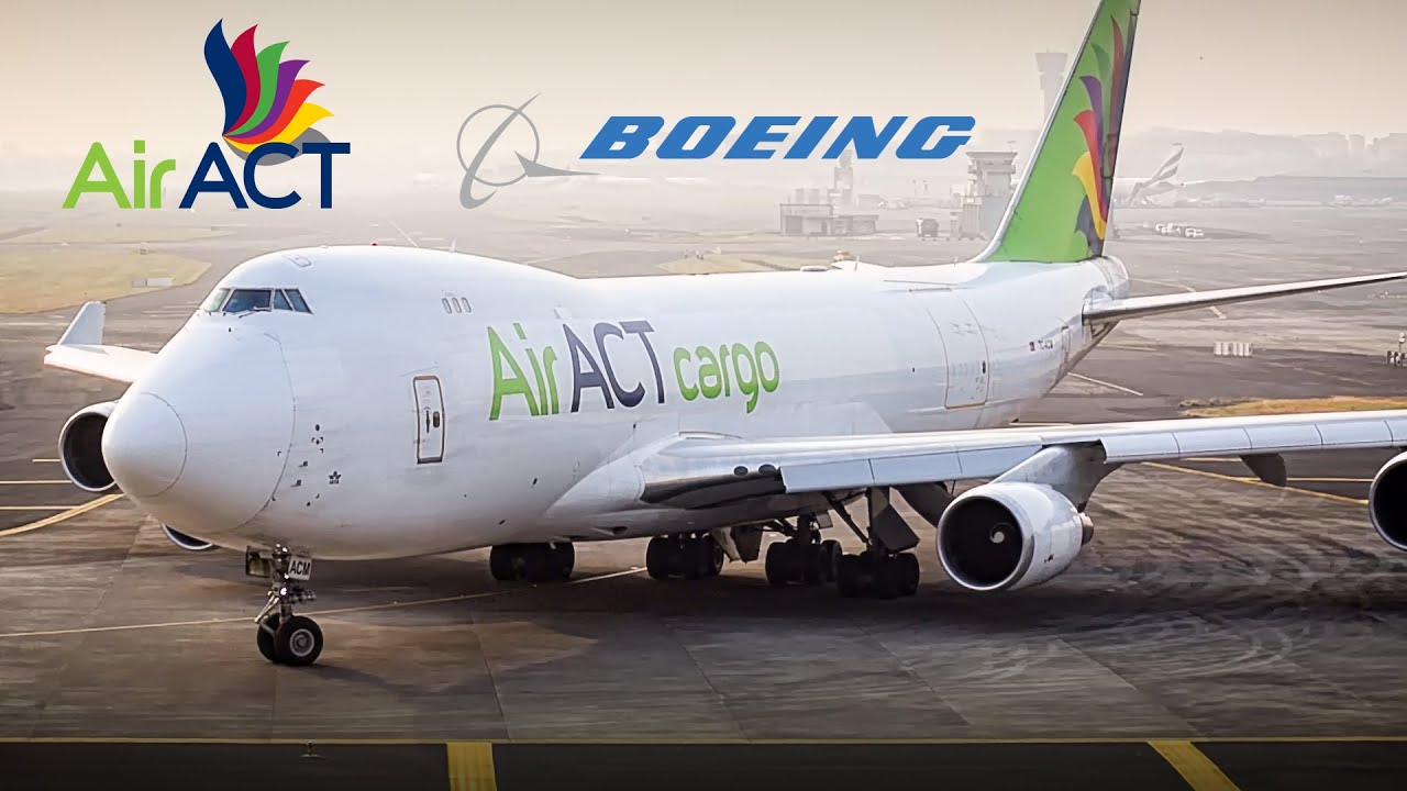 Beautiful Air ACT Cargo Boeing 747400F at Mumbai Airport Amazing