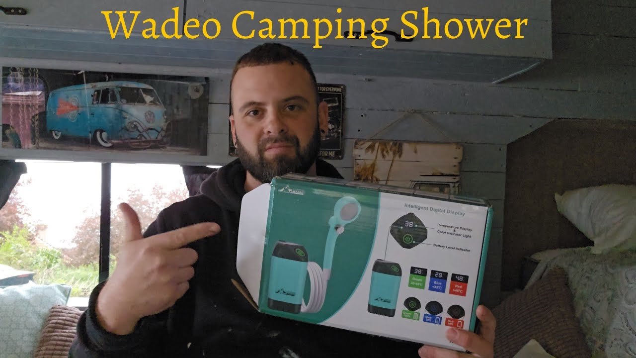 Douche Portable Rechargeable WADEO 8000mAh - 5 Niveaux De Pression - Affichage Fahrenheit - Neuf