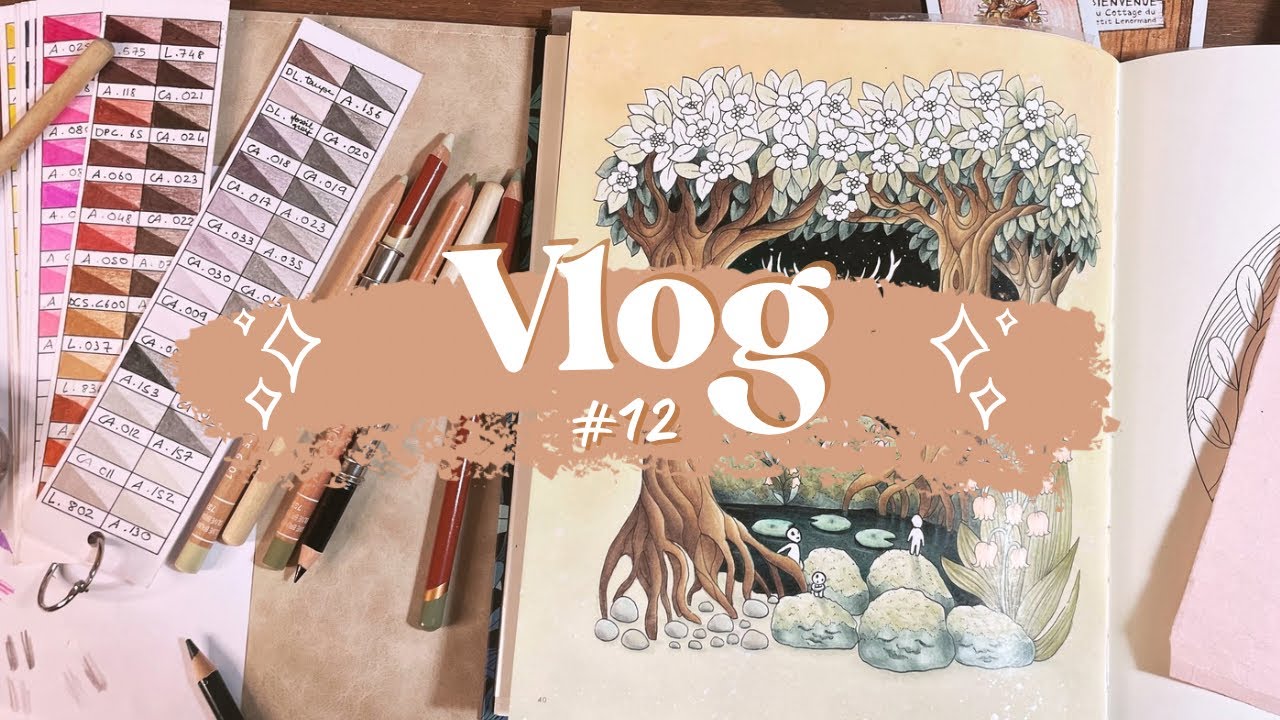 Vlog coloriage #12 - tuto fond aux encres avec adhésif repositionnable!