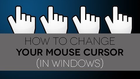 how to change mouse cursor / pointer on windows 7
