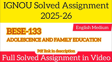 IGNOU BESE 133 Solved Assignment 2025-26 English Medium | IGNOU Bed 2nd Year Solved Assignment