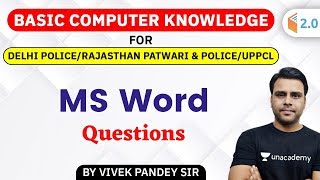 3:30 PM - Delhi & Rajasthan Police, Patwari, UPPCL | Computer by Vivek Pandey | MS Word (Questions) screenshot 5