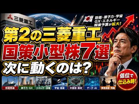 【第2の三菱重工はどこ?】防衛, 原子力, 宇宙で化ける国策小型株7選#日本株 #三菱重工