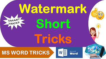 Word Watermark Short Tips and Tricks