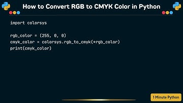 How to Convert RGB to CMYK Color in Python