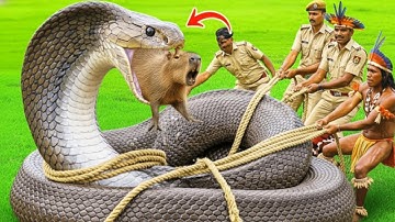 Heroic rescue team saves baby capybara from terrifying attack by giant python  Animal Rescue