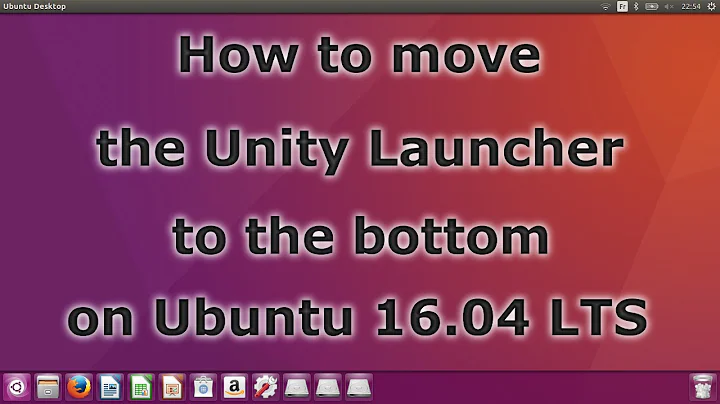 How to move the Unity Launcher to the bottom on Ubuntu 16.04 LTS