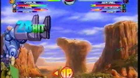 MvC2: Charlie/Tron (proj) kills 3 characters in 5 seconds