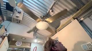 Hunter Pacific International TYPHOON Ceiling Fan, 48” antique brass.