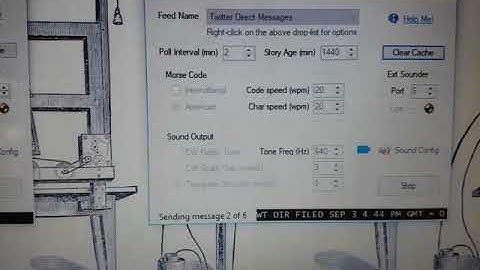 My Twitter account being fed to Morse News