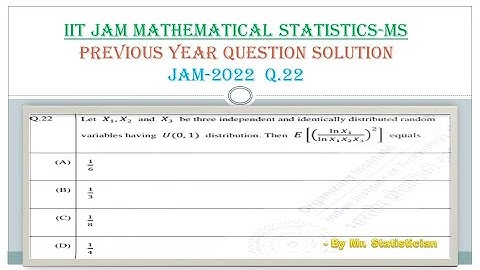 IIT JAM MATHEMATICAL STATISTICS SOLUTION