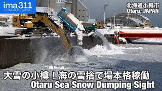 【雪捨て場】ユンボは今シーズンも海水まみれで奮闘！北海道小樽市