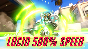 Overwatch gameplay All Lucio 500% speed custom game highlight