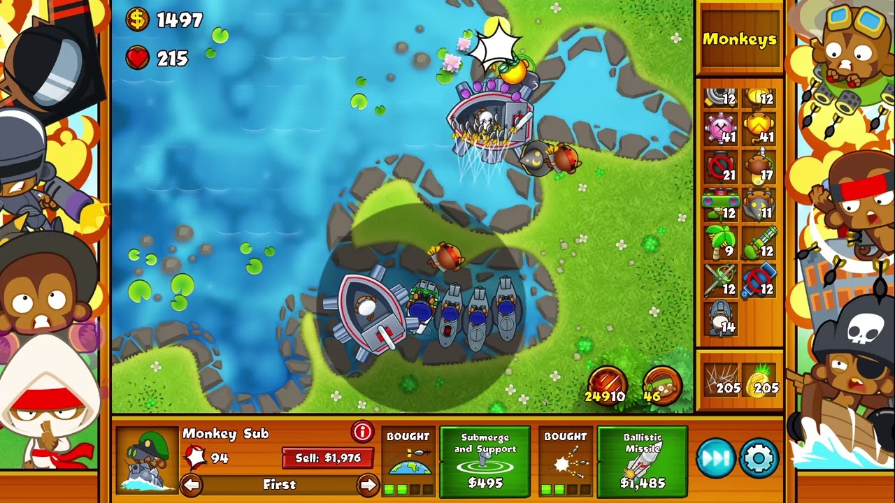 Lets Play Bloons Monkey City Packed BFB Very Hard Rocky Shore Lake No Commentary 1337