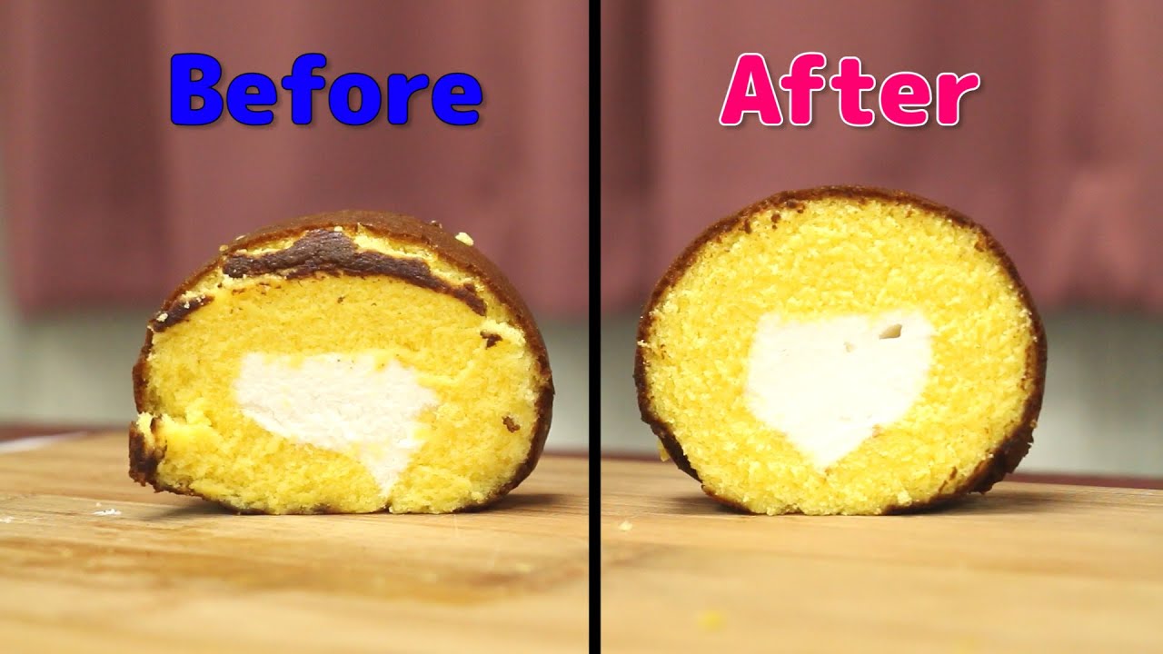 ロールケーキは糸で切れ 簡単切り方ライフハック How To Cut Cake Thread Youtube