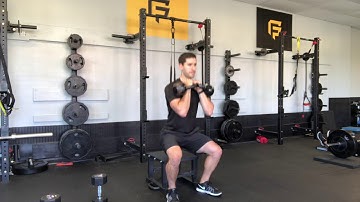 Double kettlebell front box squat
