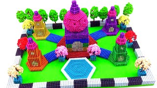 LAC TV - DIY - Build Amazing Rainbow Castle From Magnetic Balls (Satifying Video)