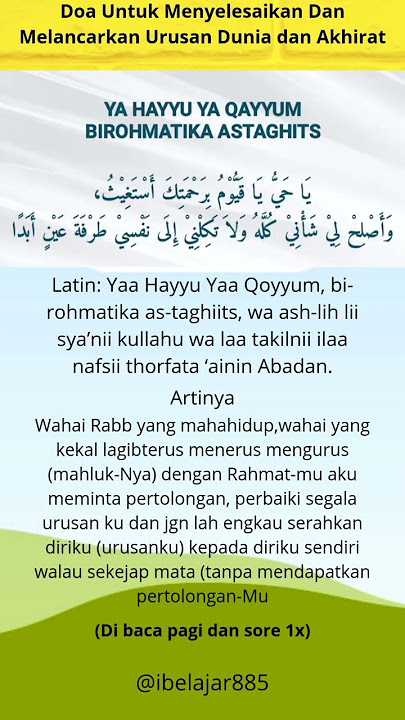 Ya Hayyu Ya Qayyum Birohmatika Astaghiist Semua permasalahan langsung beres #shrots