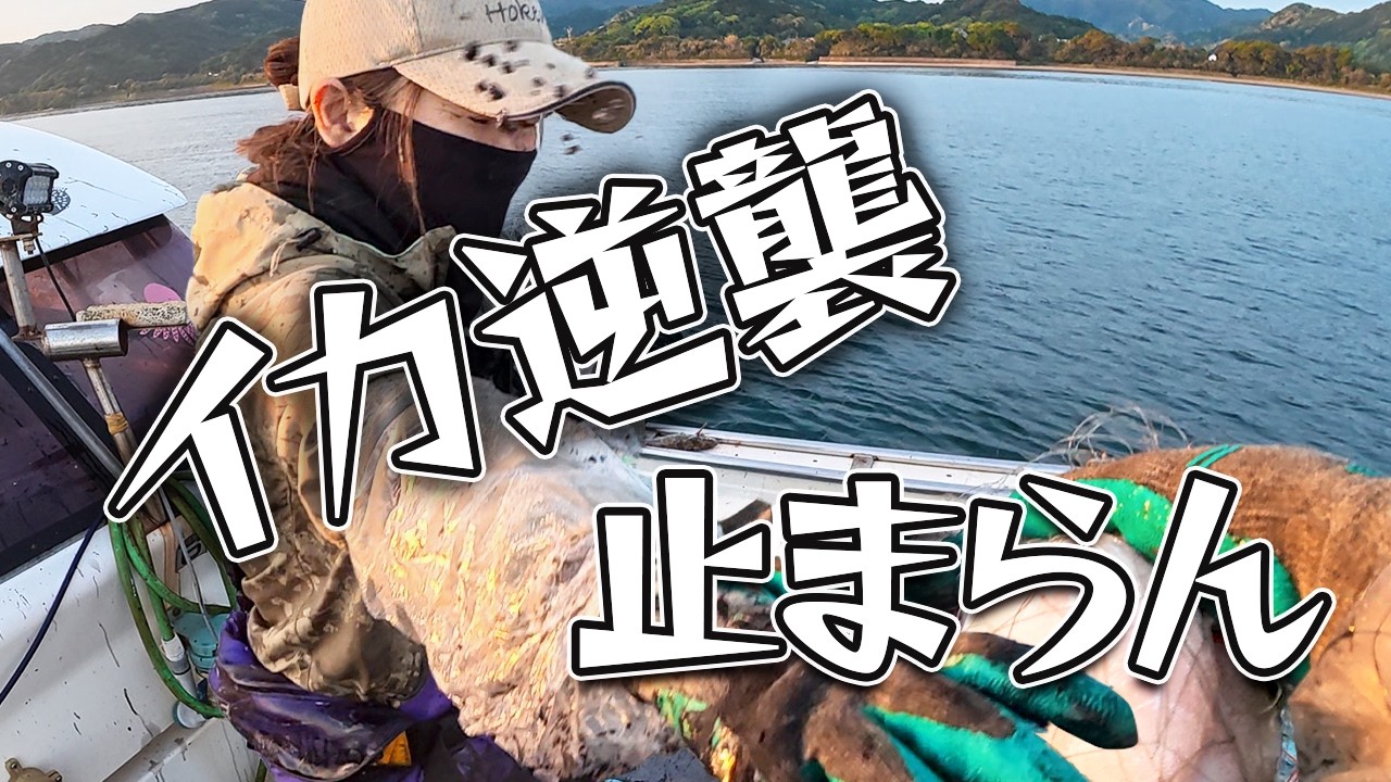 おかん大被害…イカ墨攻撃が止まらん！でも大漁やった