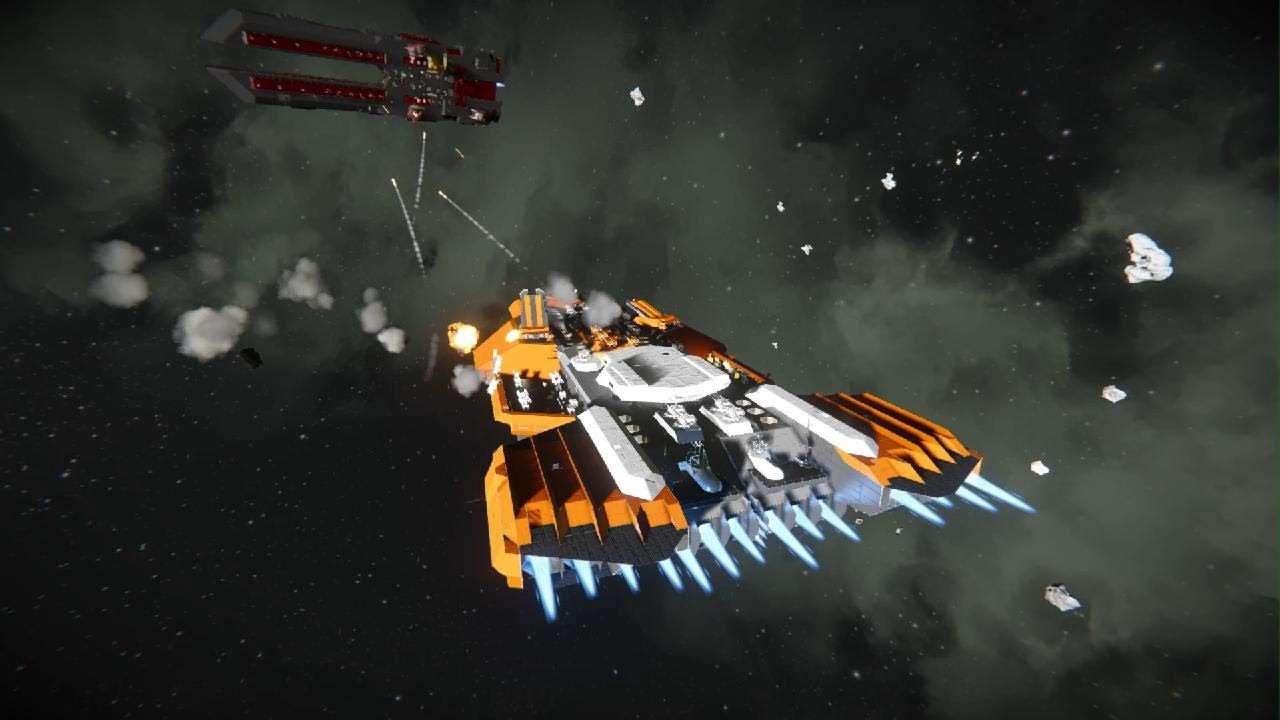 XSF Assault Ship VS Void Empire Battleship | Space Engineers - YouTube