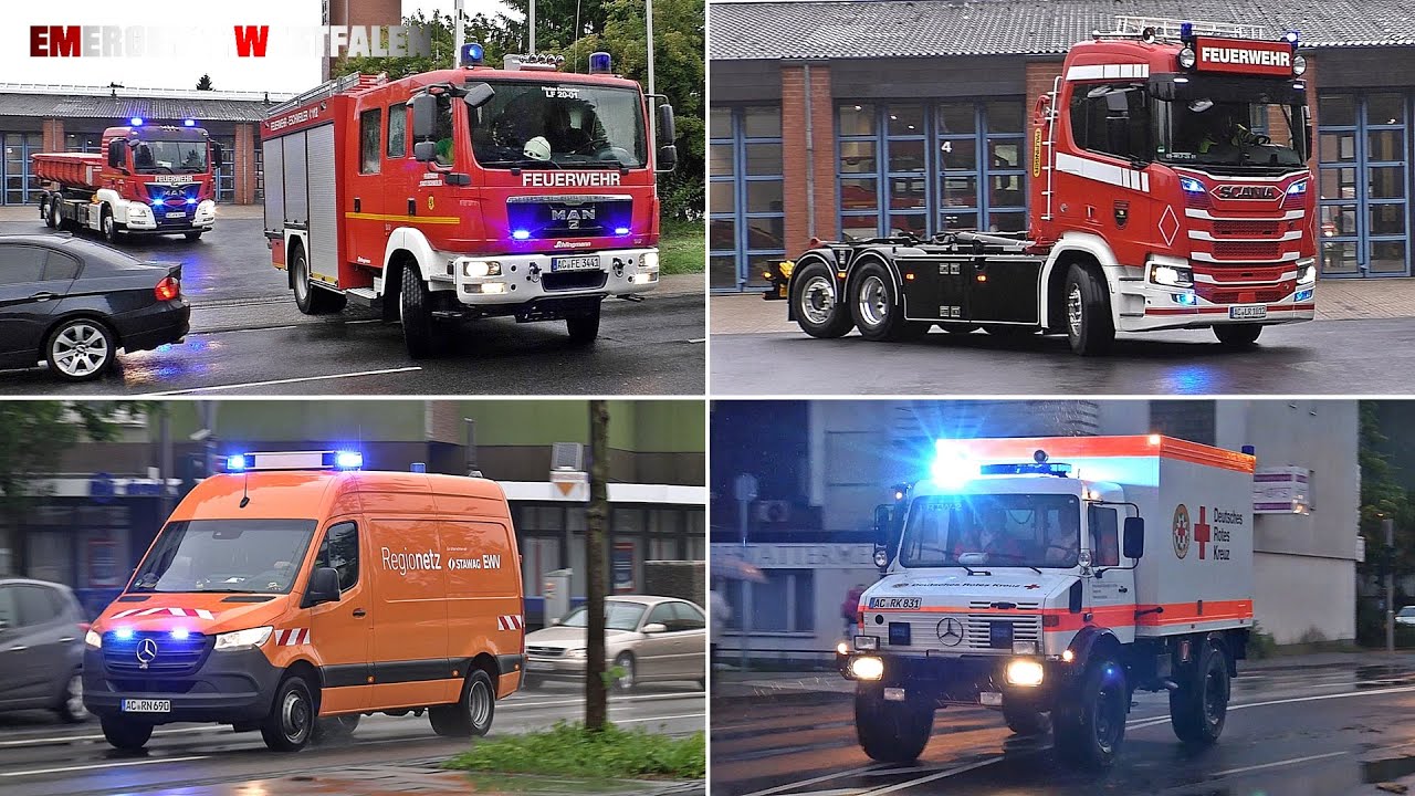 [Flutkatastrophe 2021] Hochwasser in Eschweiler | Einsatzfahrten Hilfsorganisationen - Teil 1