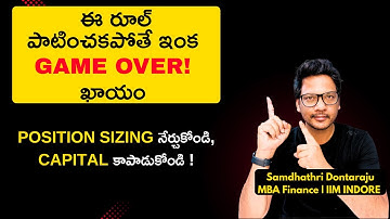 Risk Management & Position Sizing Explained (Telugu) | The 1% Rule Every Trader Must Know