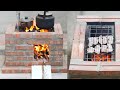 DIY Creative Smokeless Wood Stove From Cement And Fired Bricks