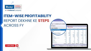Item-wise Profitability Report dekhne ke steps across F.Y. (Hindi) | BUSY