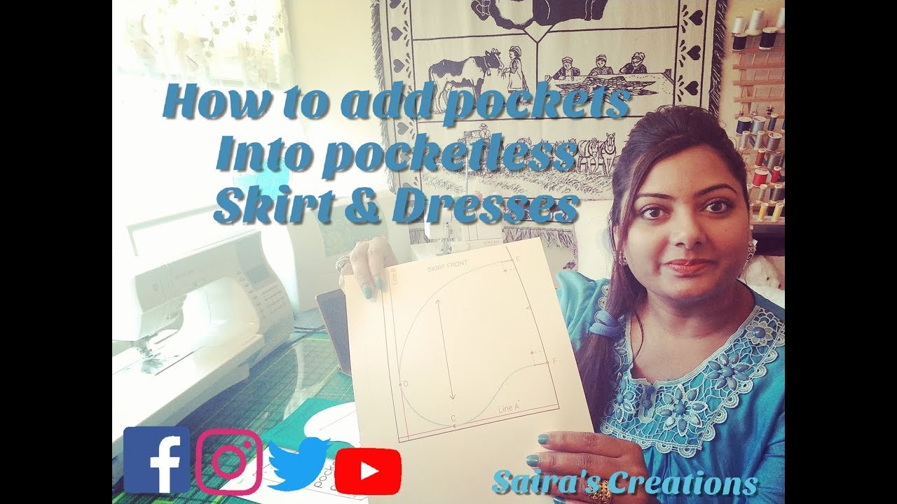 How To Add Pockets Into Skirt & Dresses YouTube