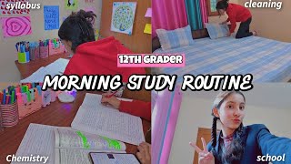 Morning Study Routine 🍄 School morning Routine ❄️ study vlog 🌻 How to make notes #boardexam