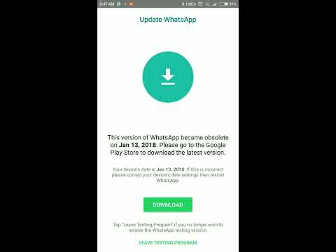 FIXED   - this version of whatsapp became obsolete ERROR android 2020