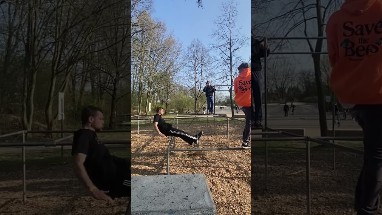 Guy attempts backflip from pole and lands on his back parkour