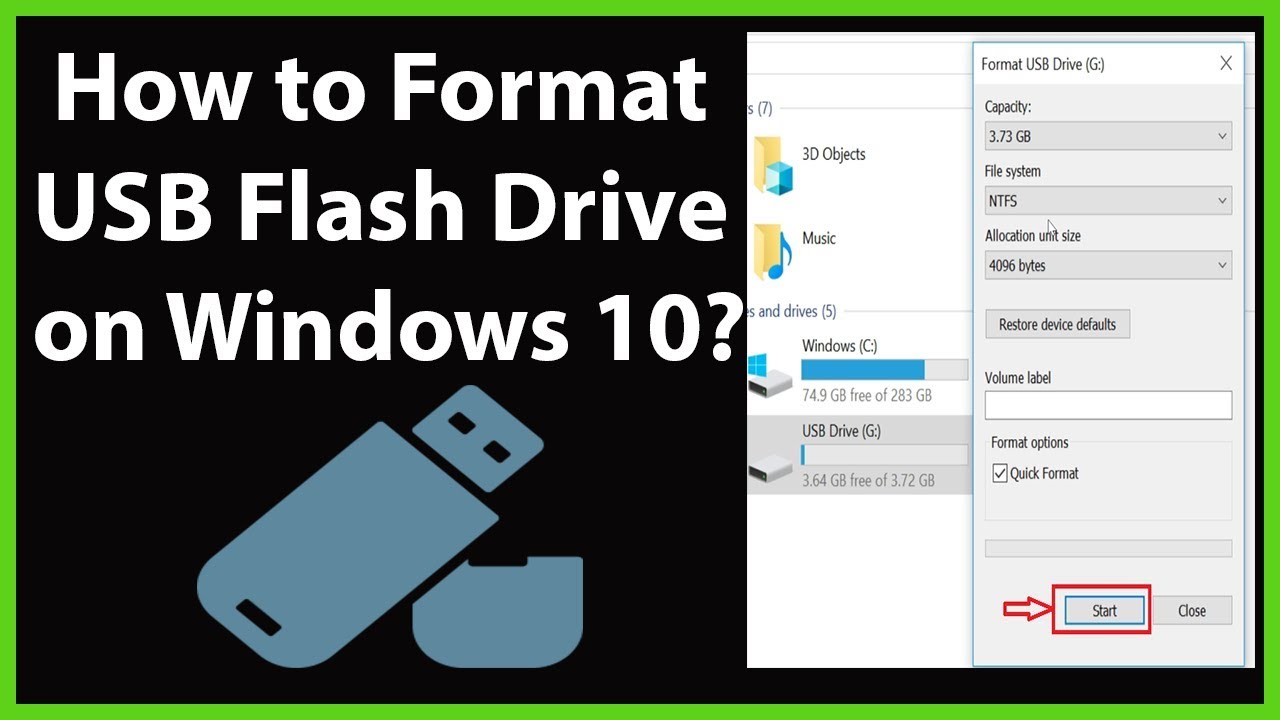 How to Format USB Flash Drive on Windows 10? - YouTube