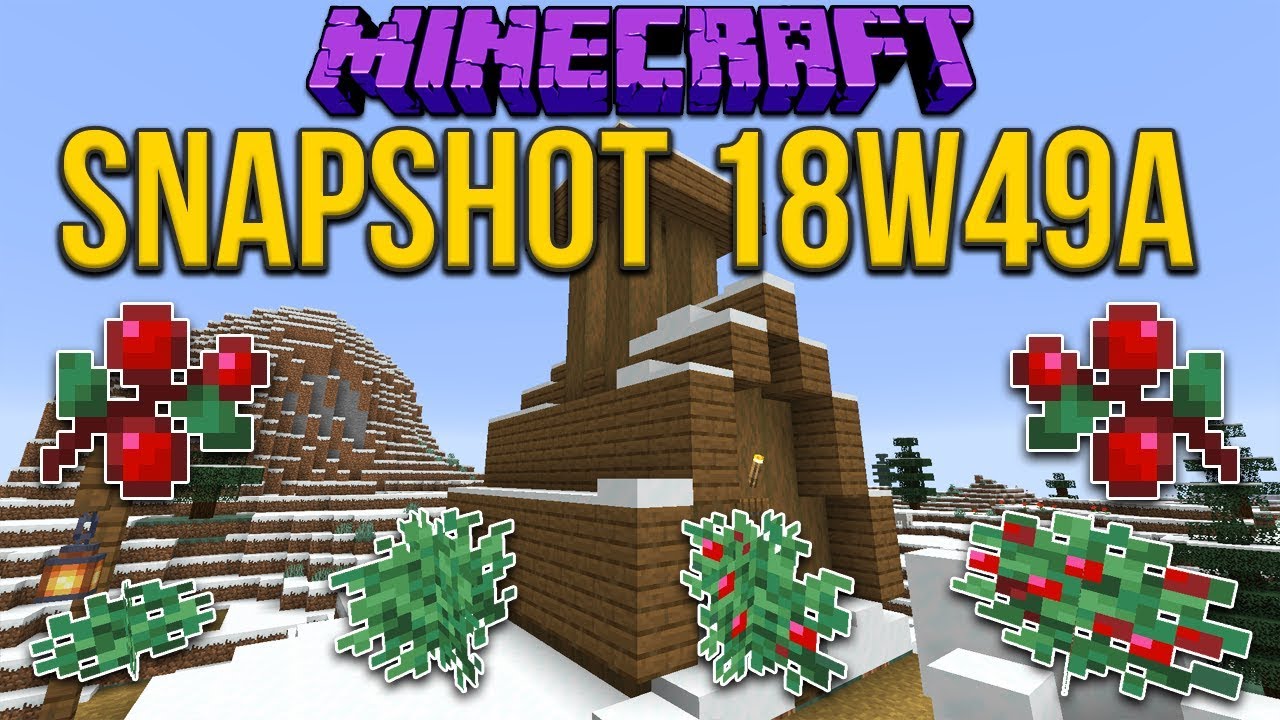 Minecraft 1 14 Snapshot 18w49a Sweet Berries Berry Bushes New Snowy Village Youtube