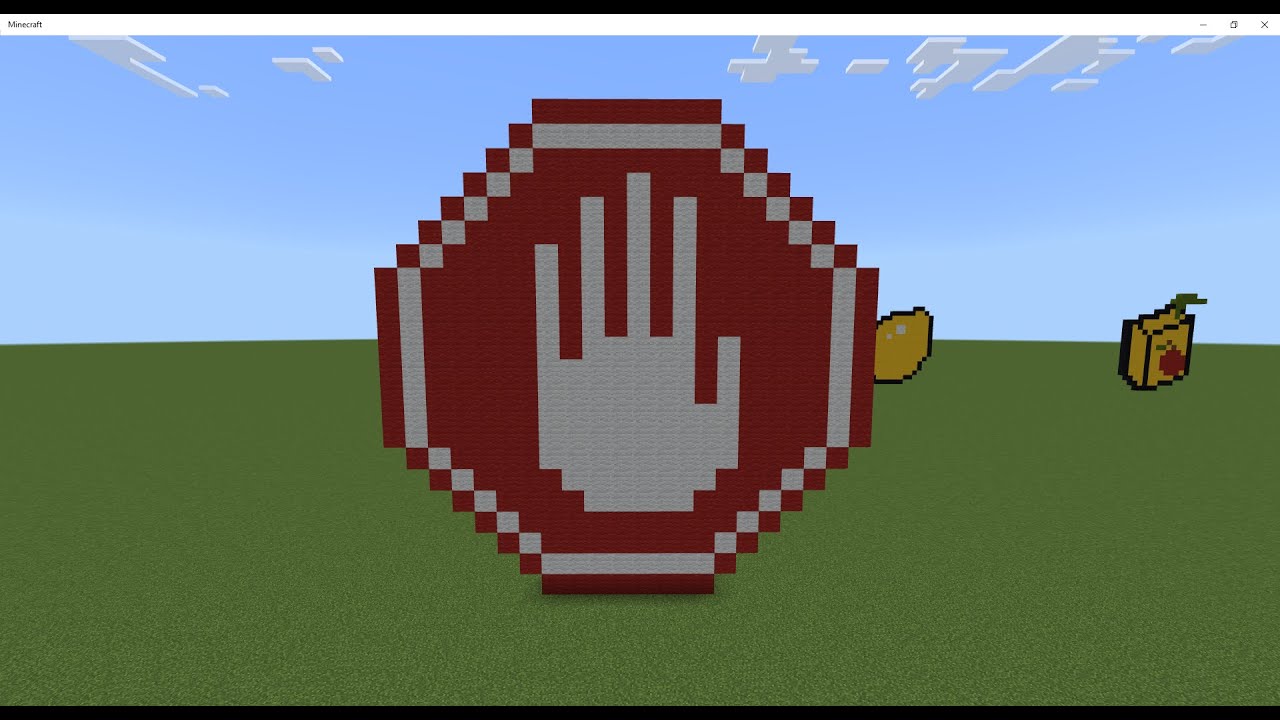 Stop Sign Minecraft Name Minecraft Tutorial: Stop Sign Hand Pixel Art - YouTube