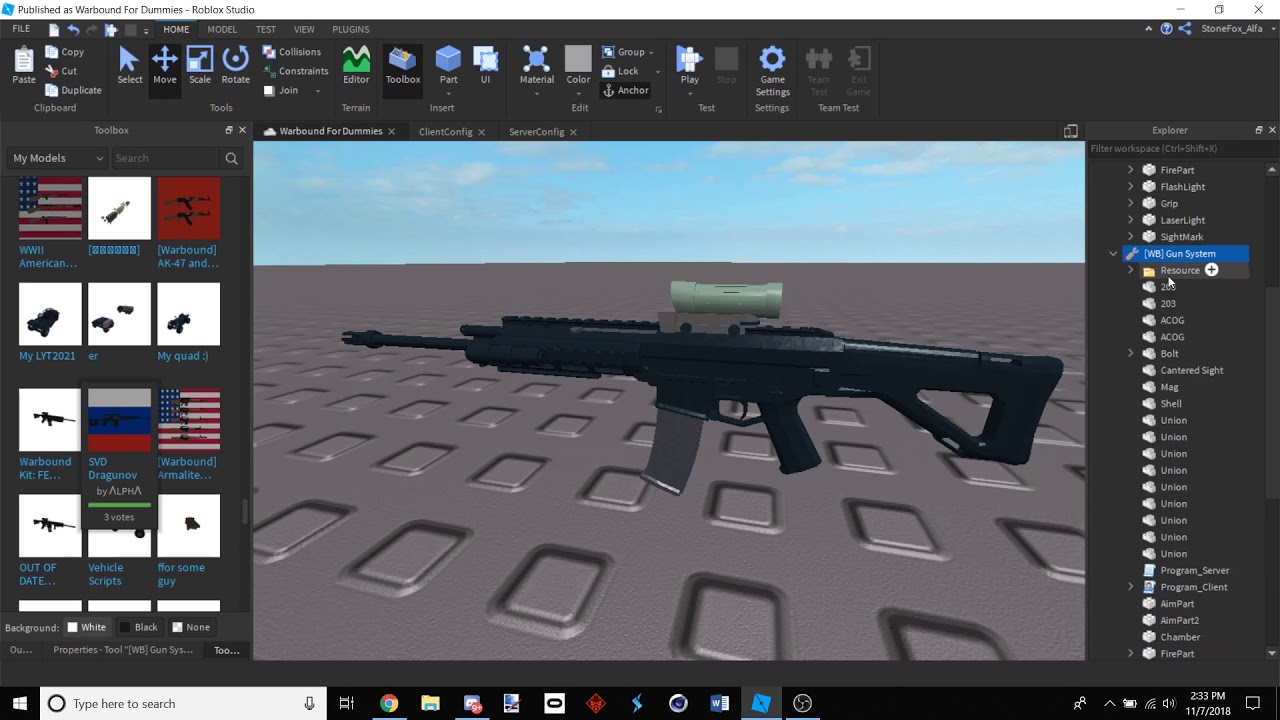 Warbound For Dummies Updating Warbound Guns Youtube - fe ak47 roblox