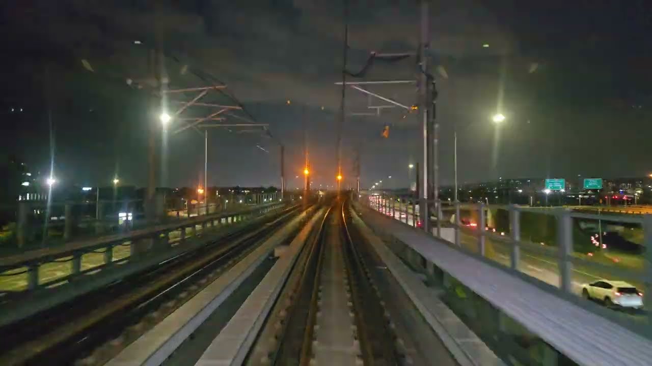 REM train ride at night: video sped up 7 times faster 🚉 
