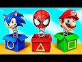 マリオVSソニックがイカゲームに参戦!ソニック3とイカゲーム3の大バトル!