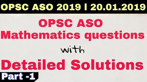 ASO 2019 mathematics Questions Answer solution I ASO Exam 2019 Answer Key I ASO  QUESTIONS 2019 I