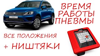 Время работы компрессора пневмы во всех режимах