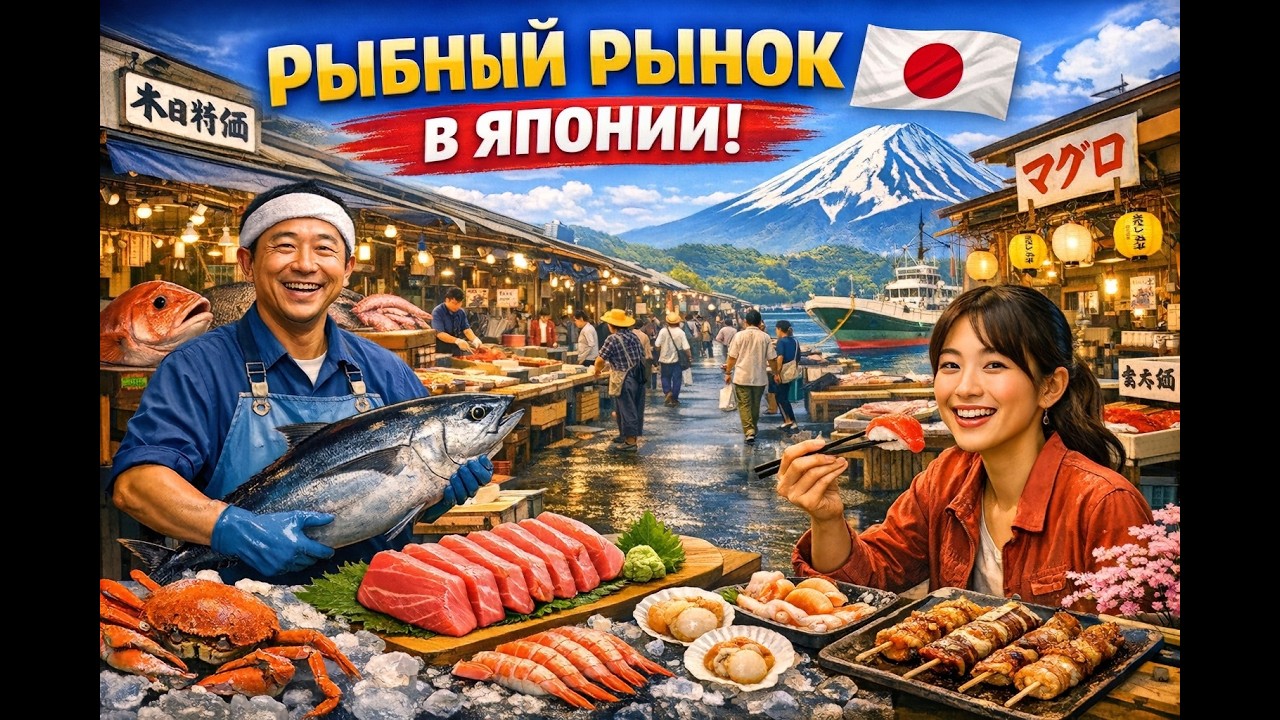 Рыбный рынок в Японии — свежайшие деликатесы 🇯🇵🐟
